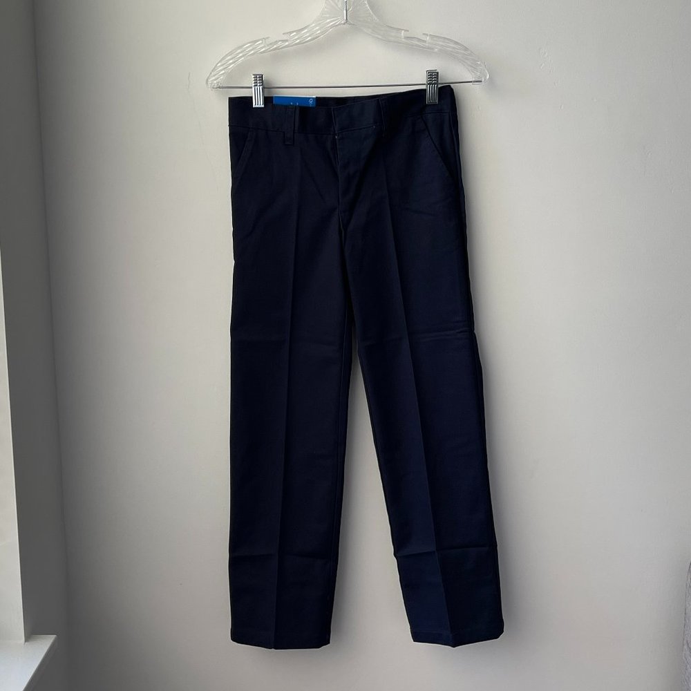 French Toast Women's Relaxed Fit Twill Pant- Navy